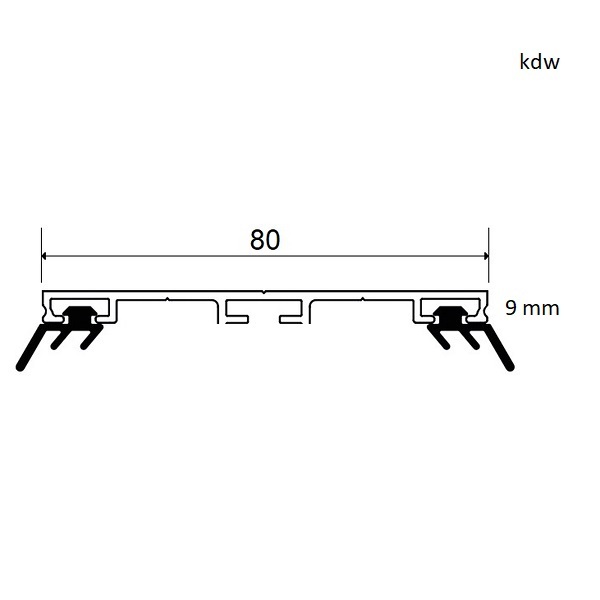 Abmessungen Verbinder Mittelprofil 80 mm