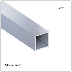 Alu Vierkantrohr Silber eloxiert