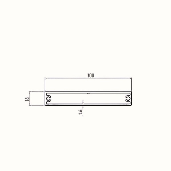 Abmessungen Balkonprofil 100 x 16 mm