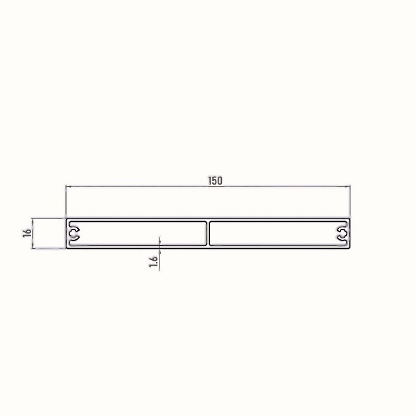 Abmessungen Balkonprofil 150 x 16 mm