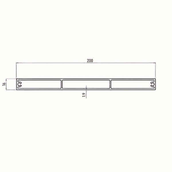 Abmessungen Balkonprofil 200 x 16 mm