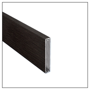 Balkonbrett Eiche Dunkel in Aluminium 100 x 16 mm