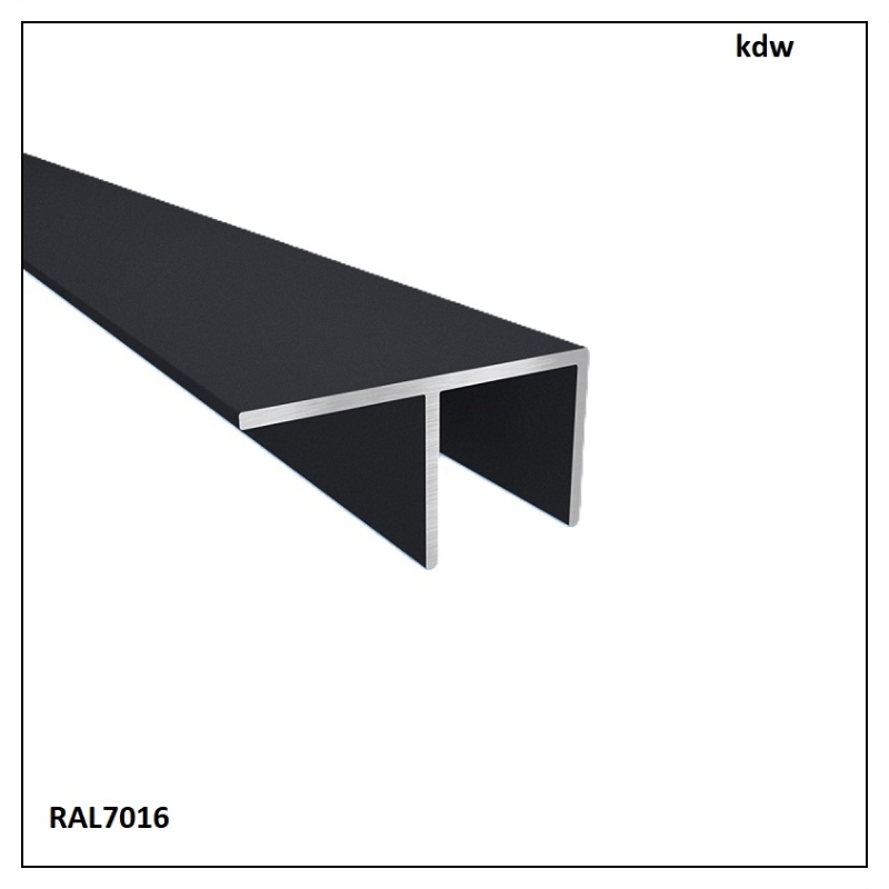 F-Profil aus Aluminium RAL7016