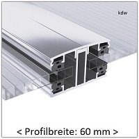 Mittelprofil 60 mm mit Schrauben