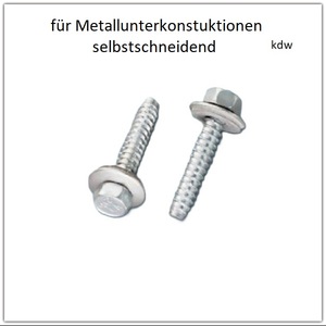 Edelstahlschraube mit Dichtung selbstschneidend 6,3 x 75 mm