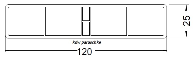 Balkonbrett Kunststoff - Innenaufbau 120x25