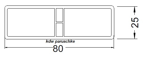 Balkonbrett Kunststoff Wei -  Innenaufbau 80x25