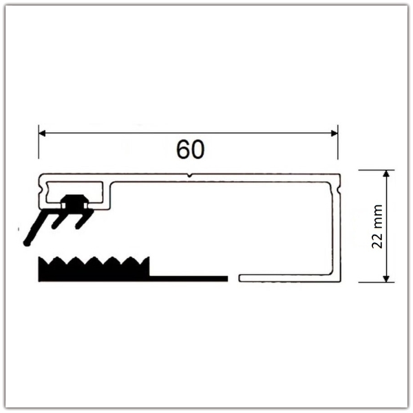 Abmessungen Verbinder Randprofil 60 mm