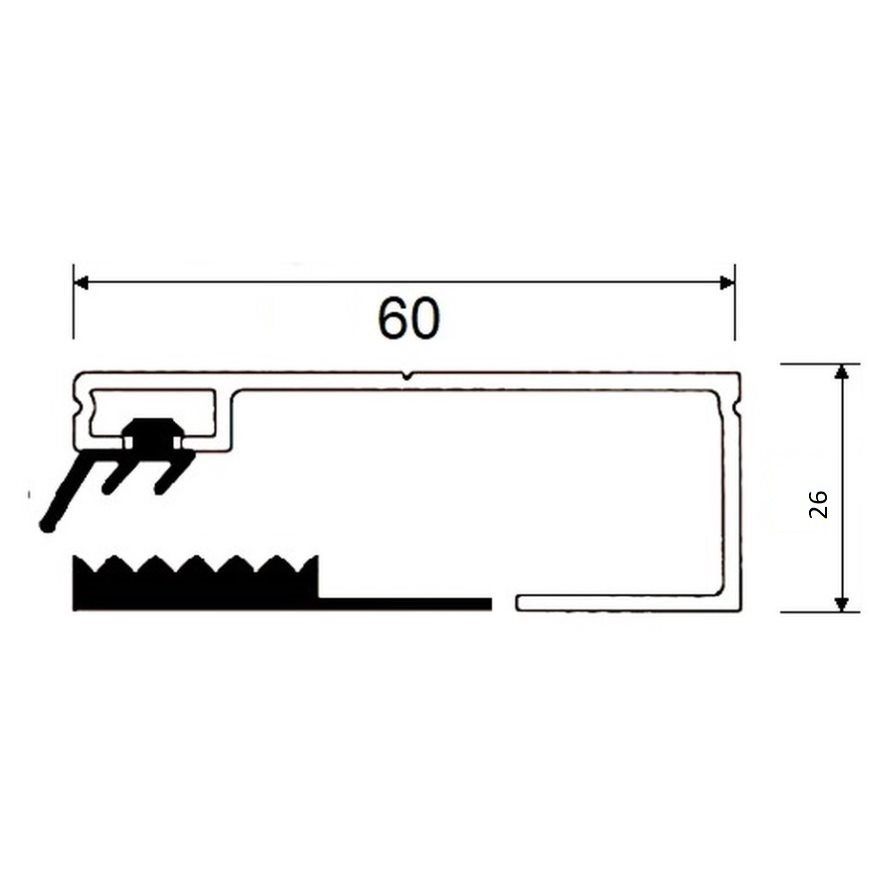 Abmessungen Verbinder Randprofil 60 mm