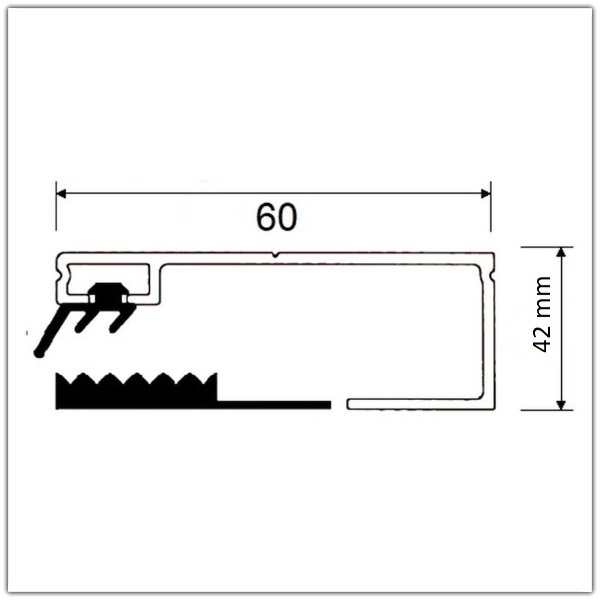 Abmessungen Verbinder Randprofil 60 mm
