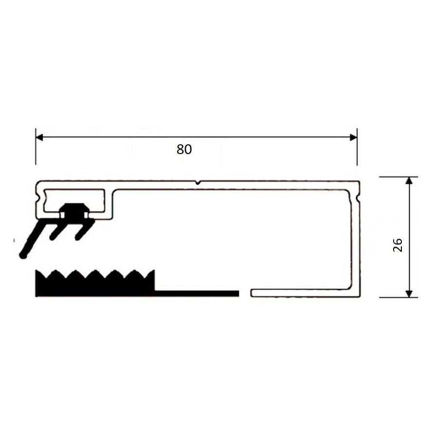 Abmessungen Verbinder Randprofil 80 mm