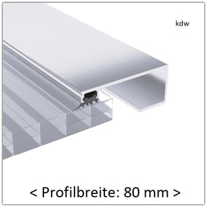 Verbinderprofil-Randprofil 80 mm fr 10 mm Plattenstrke