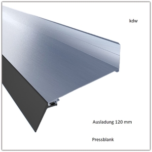 Wandanschluprofil in Pressblank mit Dichtung in Schwarz