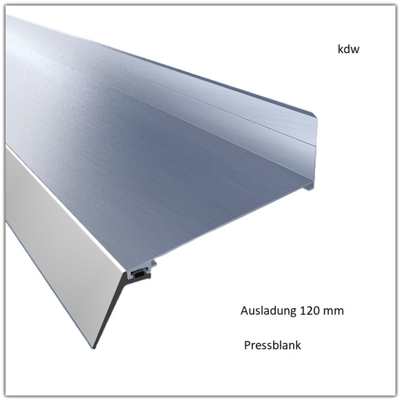 Wandanschluprofil in Pressblank mit Dichtung in Wei