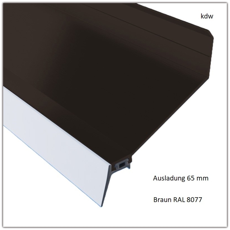 Wandanschluprofil in Braun mit Dichtung in Wei