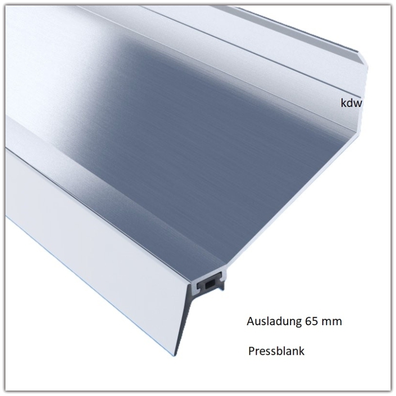 Wandanschluprofil in Pressblank mit Dichtung in Wei