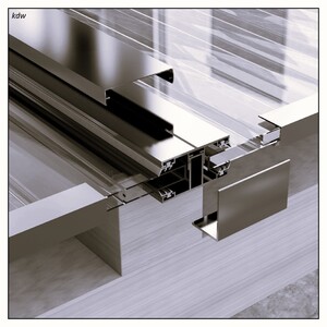 Abbildung zeigt Zierklemmdeckel ZK60 mm mit Verlegeprofil und Bremswinkel