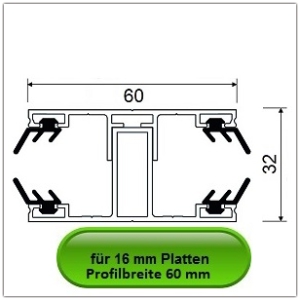 60 mm Verlegeprofile fr 16 mm Platten