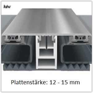 60er Profil - Plattenst�rke: 12 - 15 mm