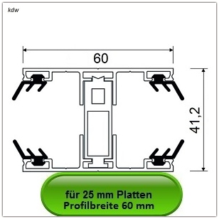 60 mm Verlegeprofile fr 25 mm Platten