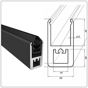 fr Plattenstrken 8 bis 10 mm - Profilbreite 22 mm