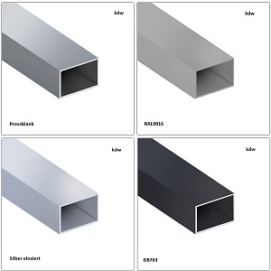 Vierkantrohre aus Aluminium