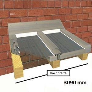 Stegplatten Terrassendach Komplett Dachbreite 3090 mm - (309 cm)