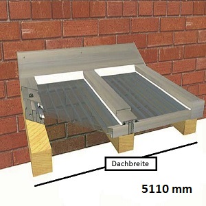 Stegplatten Terrassendach Komplett Dachbreite 5110 mm - (511 cm)