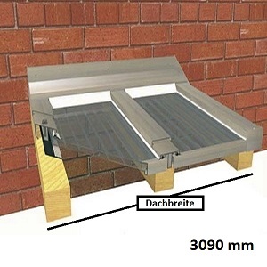 Stegplatten Terrassendach Komplett Dachbreite 3090 mm - (309 cm)