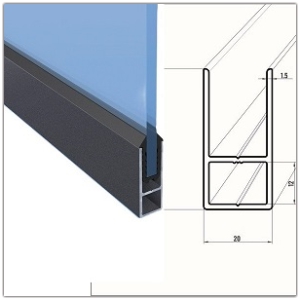 fr Plattenstrken von 8 bis 10 mm - Profilbreite 20 mm